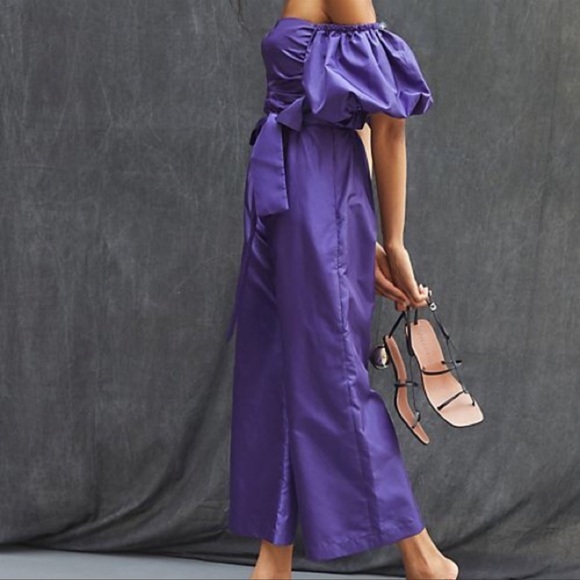 Anthropologie Delfi Collective Off shoulder puff sleeve jumpsuit - Picture 3 of 5